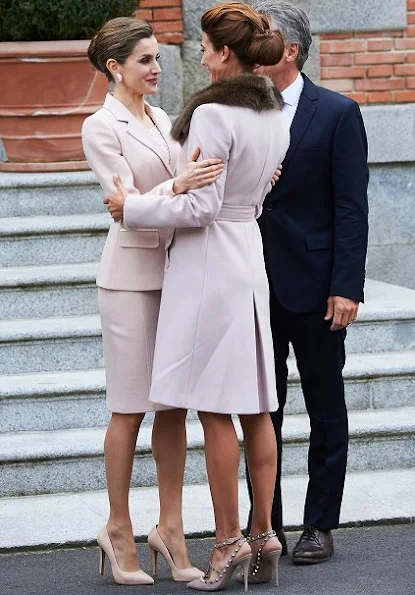 King Felipe, Queen Letizia of Spain, Argentina's President Mauricio Macri and wife Juliana Awada attended an official lunch at Palacio de la Zarzuela