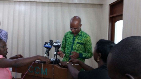  Yaliyojiri Mkutano wa CCM na Waandishi wa Habari, Ofisi ndogo ya CCM, Lumumba Dar 16 Sept 2015