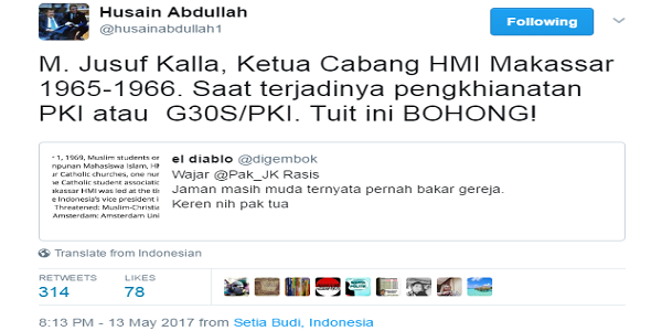 Fitnah Ahoker Pada Jusuf Kalla Soal Keterlibatan Pembakaran Gereja Akhirnya Terbongkar Fitnah Ahoker Pada Jusuf Kalla Soal Keterlibatan Pembakaran Gereja Akhirnya Terbongkar