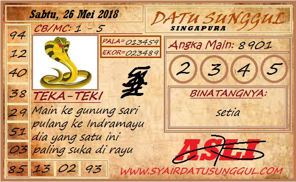 Forumsyair Brm Stmd Pue Singapore 26 Mei 2018 Kode Syair Sgp Hk Sd Motesia