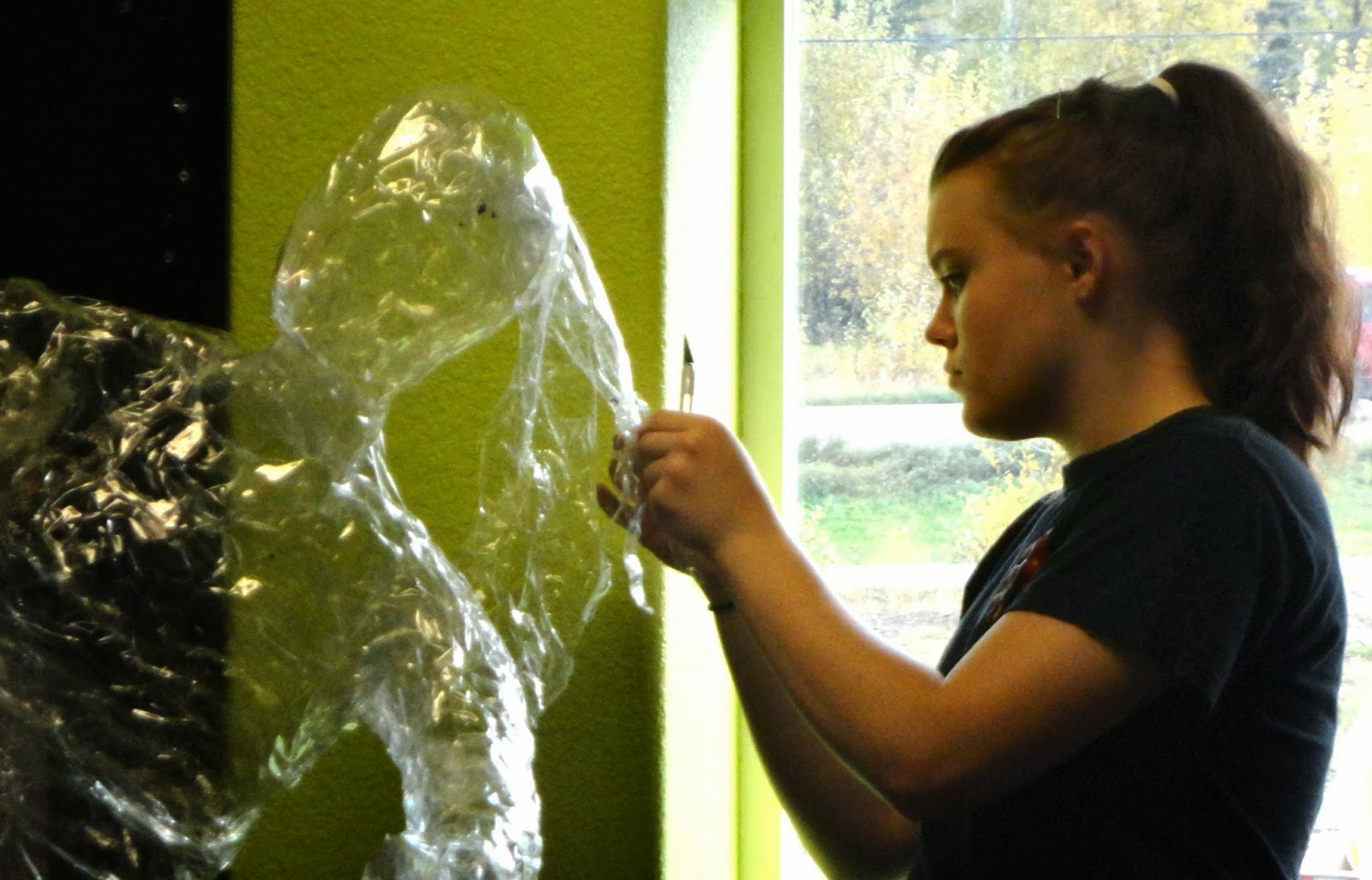 Upper Room Arts Packing Tape Body Sculptures