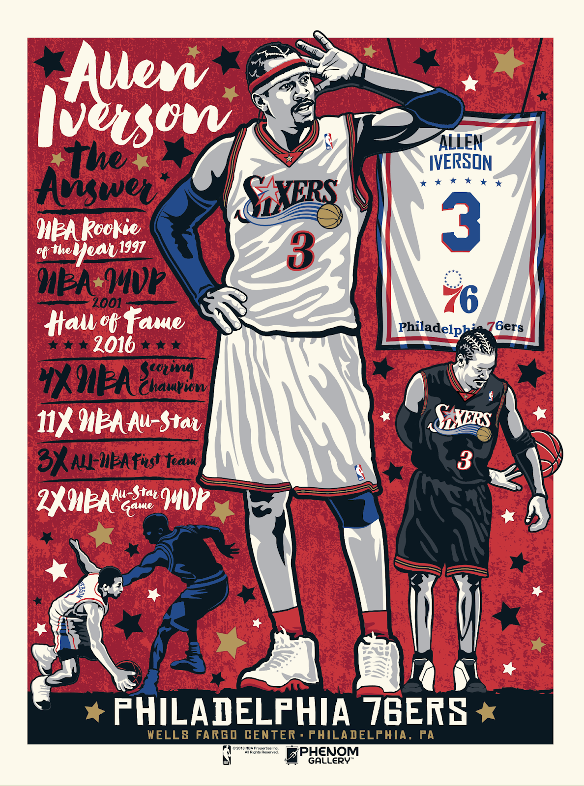 Allen Iverson 76ers NBA Star Bath Towel by Afrio Adistira - Pixels