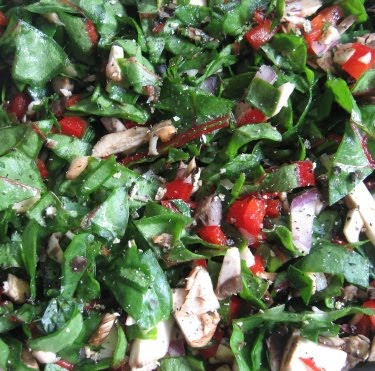 chopped chard and mixed veg