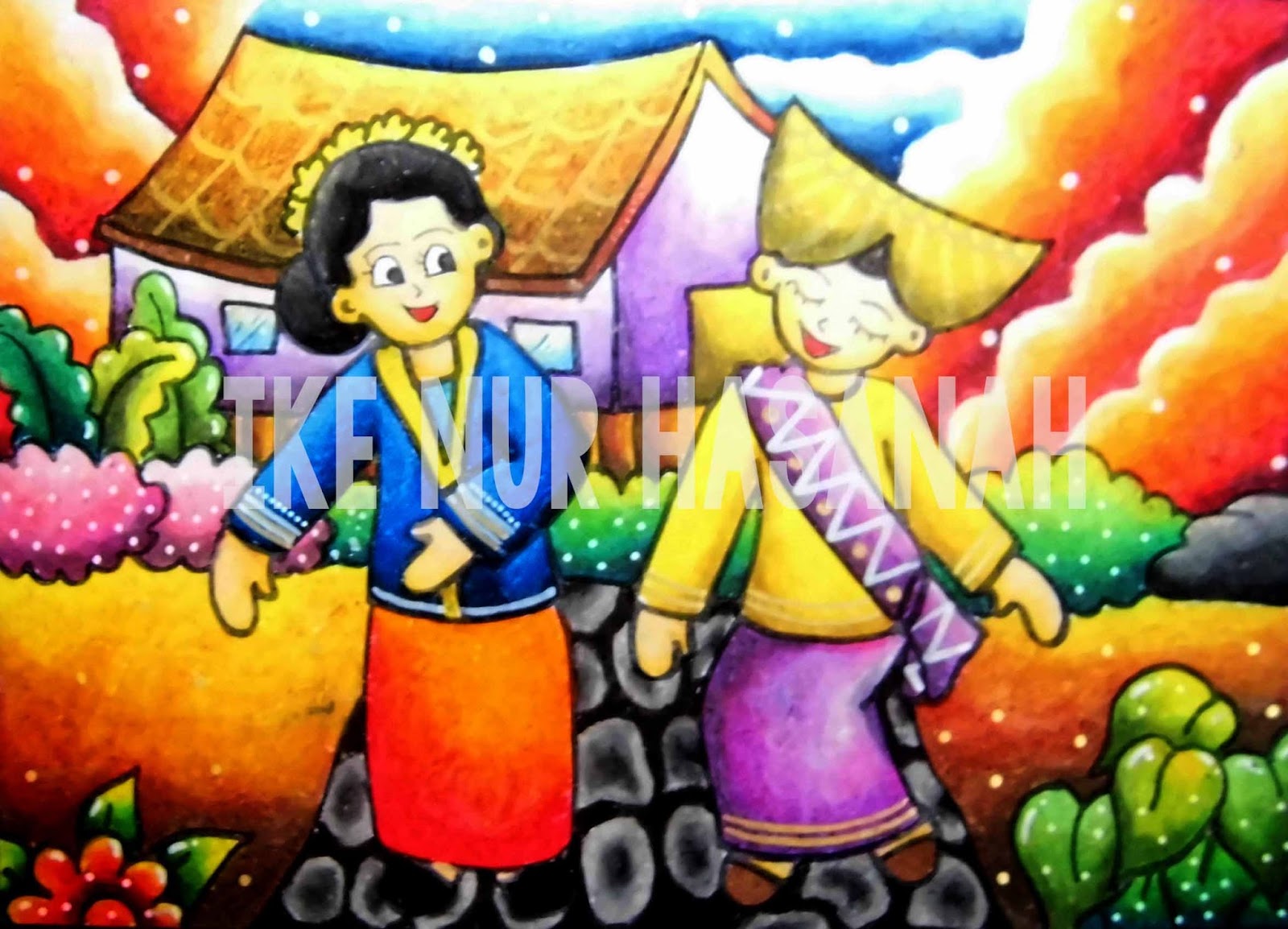 Cara Mewarnai Pelangi Dengan Crayon - GAMBAR MEWARNAI HD