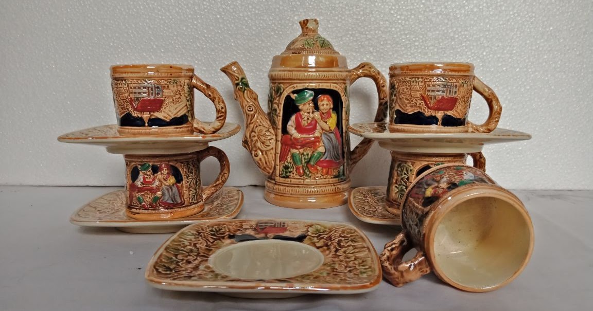Pernik Murmer set minum keramik japan motif eropa
