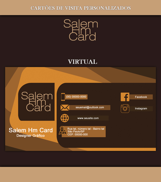Cartão de Visita - Modelo 1 - Designer Gráfico - Virtual