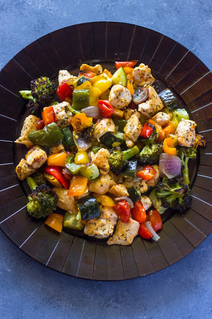 15 Minute Healthy Roasted Chicken and Veggies