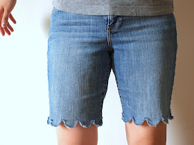 DIY Scalloped Jean Shorts