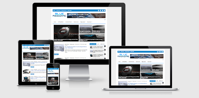Premium Template Blogger Blue Magazine Responsive