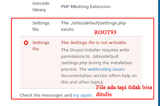 file setting.php sudah ada tapi tidak bisa ditulis