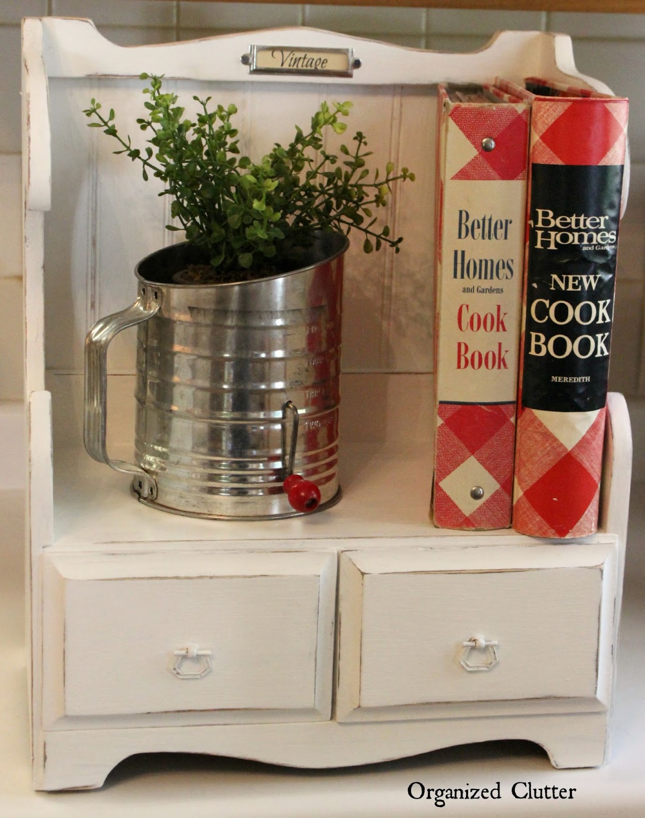 Garage Sale Recipe Book Shelf Organized Clutter
