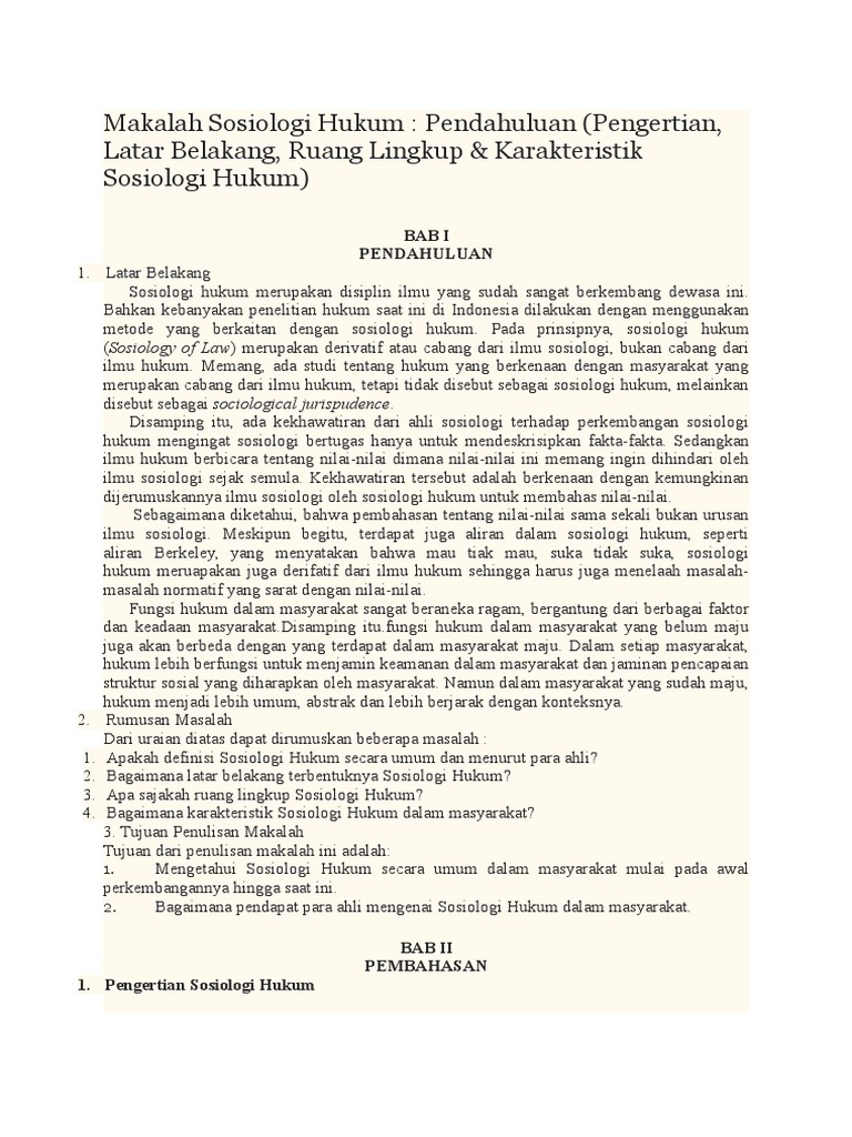 Makalah Sosiologi Hukum Wood Scribd Indo