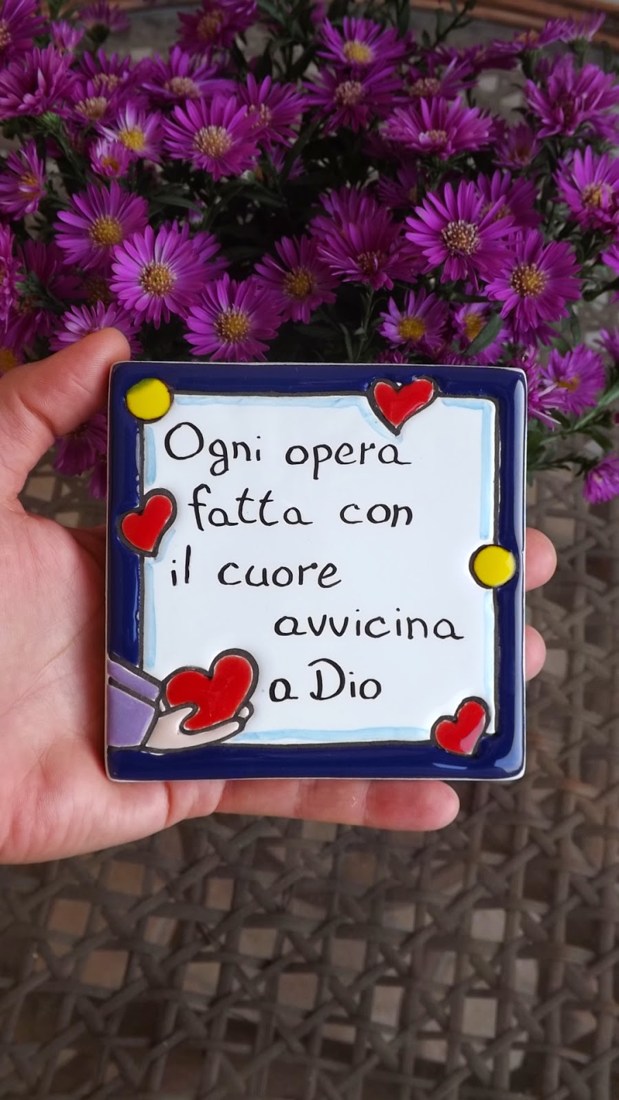 CAVALLETTO LEGNO CON MATTONELLA 15x15cm personalizzata con foto IDEA REGALO