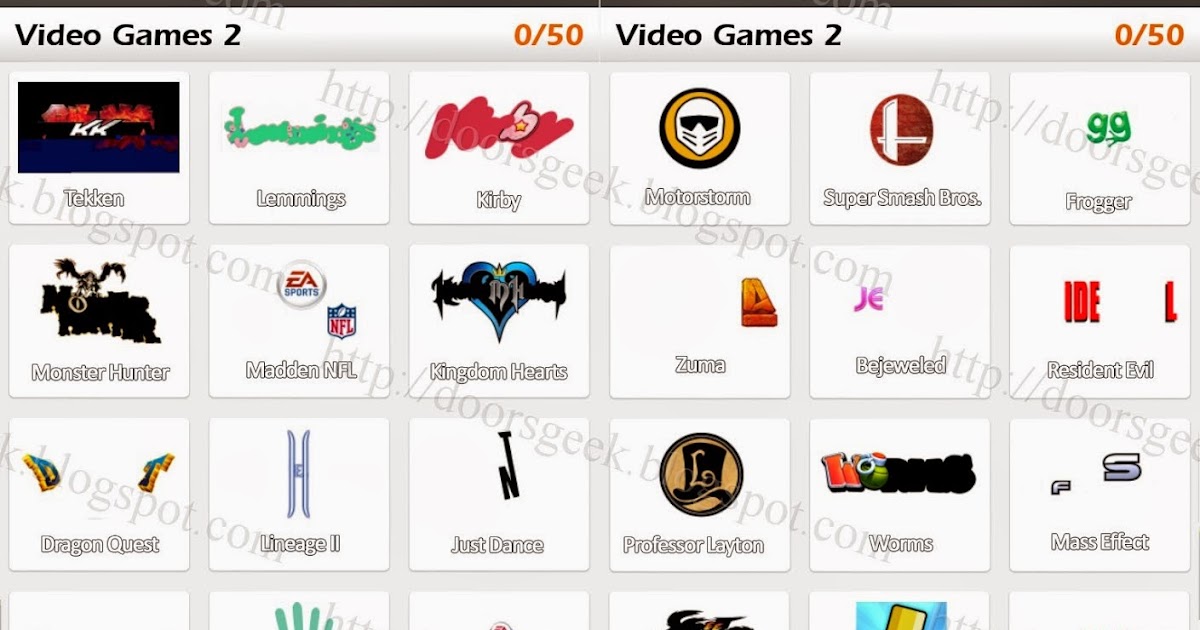 Logo Game Guess the Brand [Bonus] Video Games 2 Doors Geek
