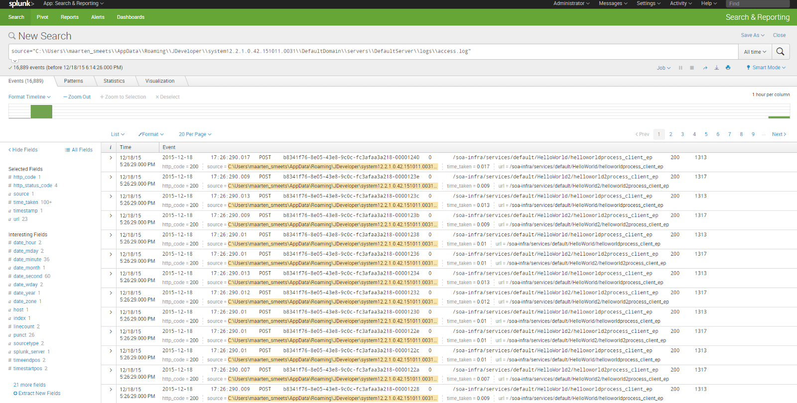 Oracle SOA / Java blog A first look at Splunk. Monitor Oracle SOA Suite service response times