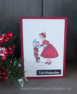 weihnachtskarte christmas in the making stampin up minikatalog sechziger jahre mädchen am briefkasten von demonstratorin in coburg susis basteltipps weihnachtskarte christmas in the making stampin up minikatalog sechziger jahre mädchen am briefkasten von demonstratorin in coburg susis basteltipps