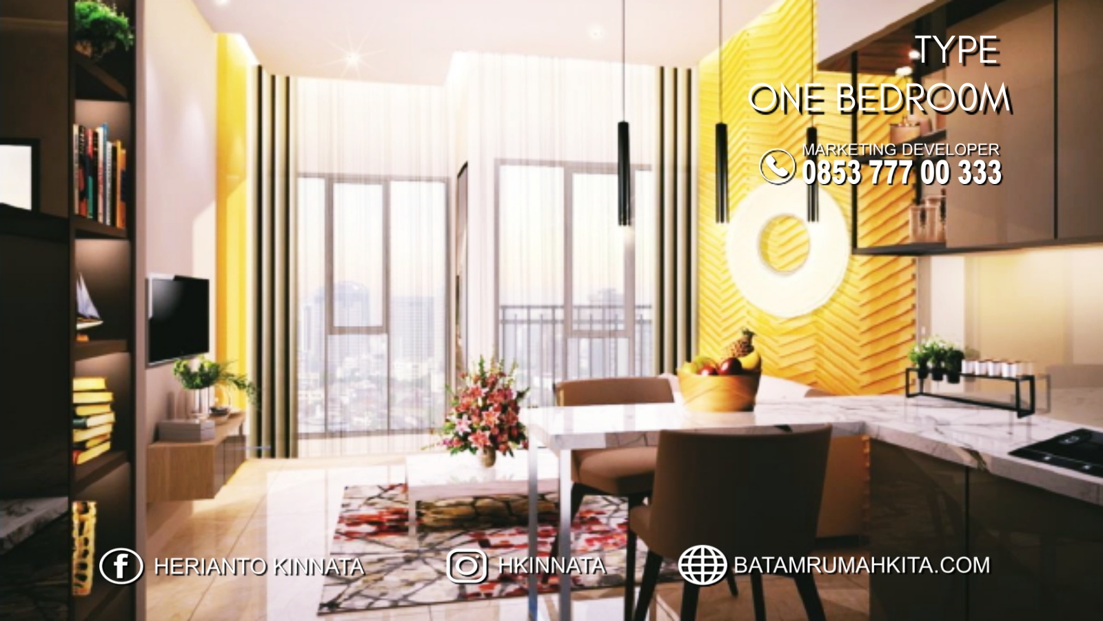 Type one Bedroom Apartement Skypark Batam Center Batam