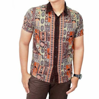 Model Baju Kemeja Batik Kombinasi Pria