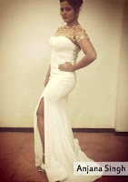 anjana singh ka photo, long white dress photo anjana singh