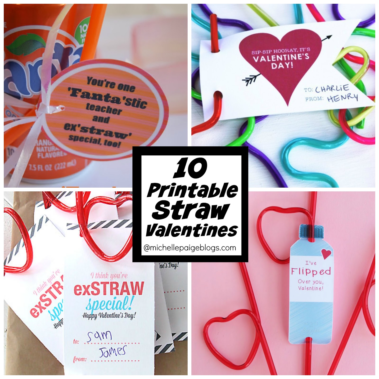 Free Printable Silly Straw Valentine Tag - Joy in the Works