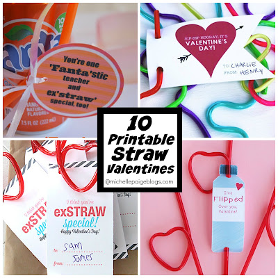 FREE Printable Straw Valentines @michellepaigeblogs.com