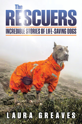 The Rescuers book by Laura Greaves showing a dog wearing an orange lifesaver jacket