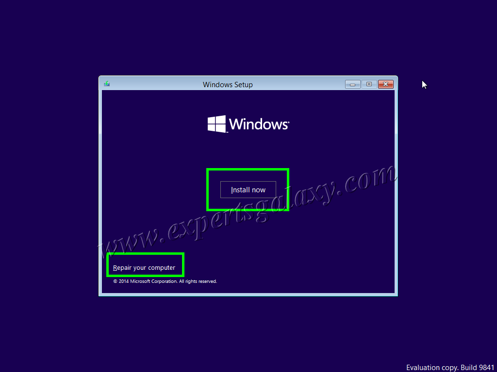 Windows 10 Install Repair Options