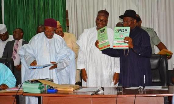 Picturess as President Jonathan picks up Nomination Form