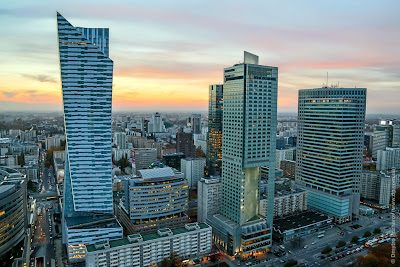 Варшава с Дворца науки и культуры. Warsaw centrum