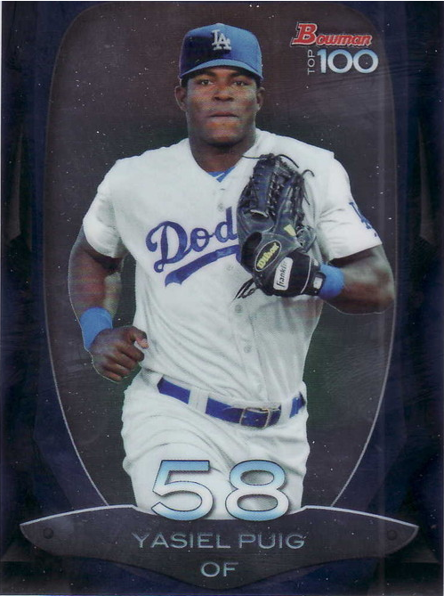 Dodgers Blue Heaven: Check Out Yasiel Puig's First Licensed Baseball Card