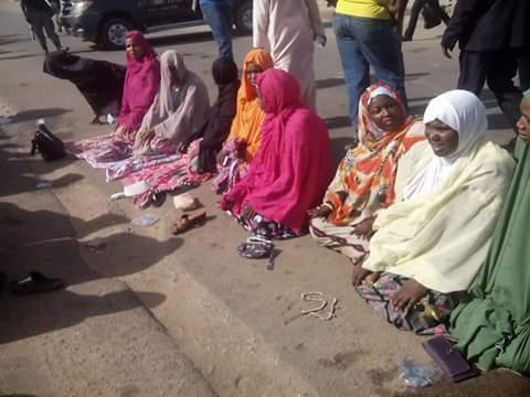 Photos: Supporters gather in front of court to pray against Buhari and EFCC over arraignment of ex-Kano Governor, Shekarau