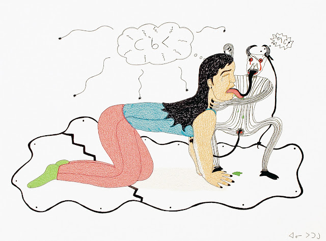 Annie Pootoogook, Composition (“Evil Spirit”), 2004 © Annie Pootoogook