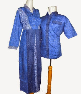 Sarimbit Gamis BP biru model baju batik sarimbit gamis