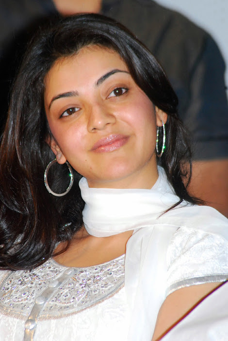  Telugu Actress Kajal Agarwal Hot Without Makeup Face Closeup In White Top 