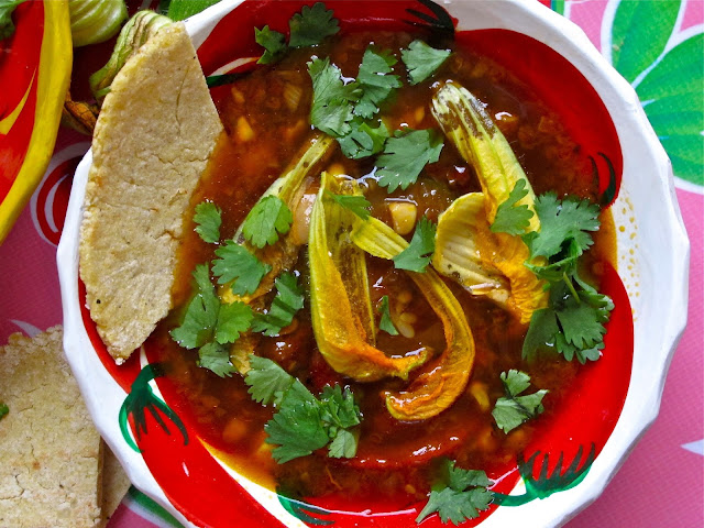 squash flower soup