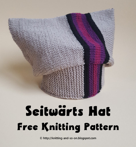 Knitting and so on: Seitwärts Hat - or Sideways with Stripes