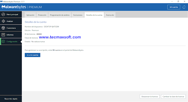 Estado de licencia premium Malwarebytes Premium 3 Full Malwarebytes Premium 3 Crack URET _ captura-1