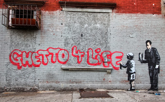 "Ghetto 4 Life" Banksy's New Piece For "Better Out Than In" located In South Bronx - Day 21, October 21st. 1