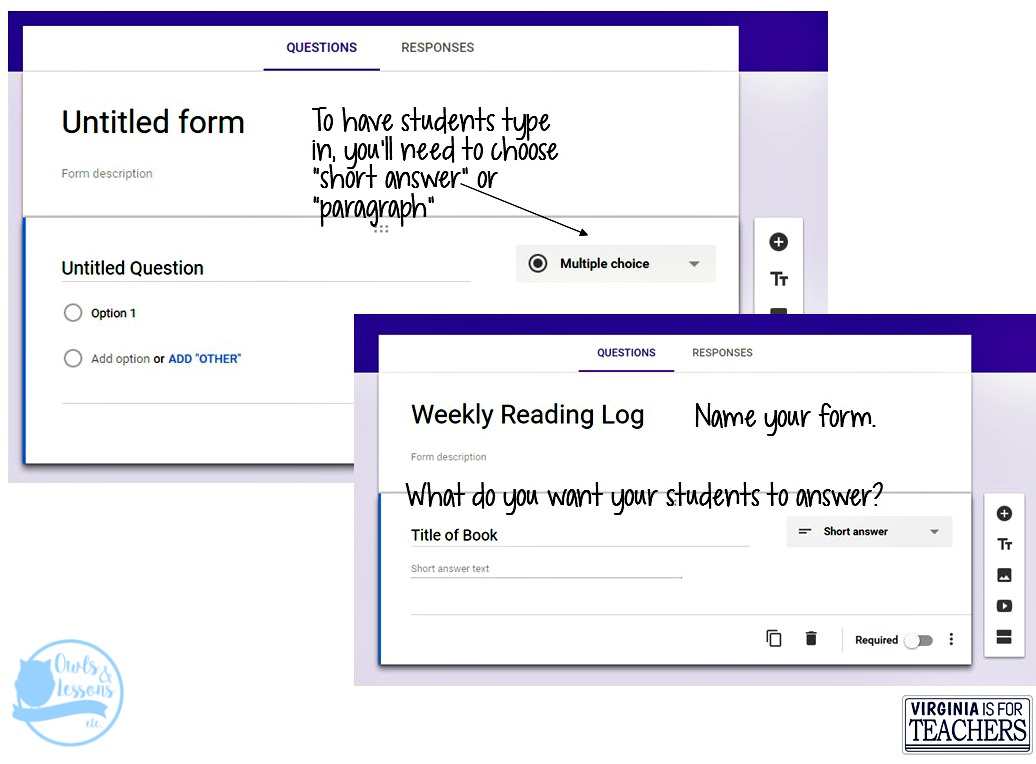 Using Google Forms as a Reading Log Alternative Virginia is for Teachers