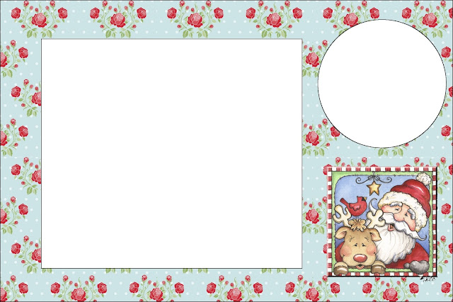 Santa and Rudolph: Invitations. Free Printable Invitations, Cards, Photo Frames or Labels.