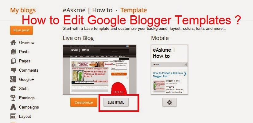 How To Edit Google Blogger Templates