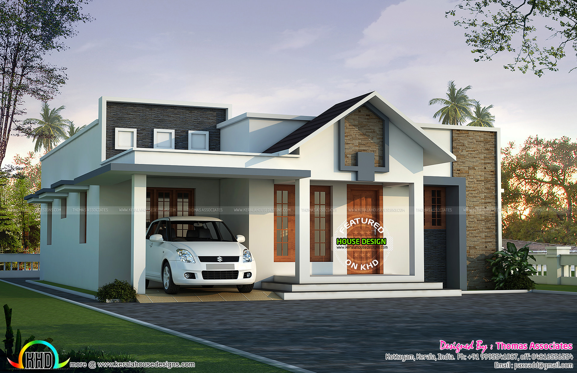 1800 Sq Ft 4 Bed Single Floor Villa Kerala Home Design And Floor 