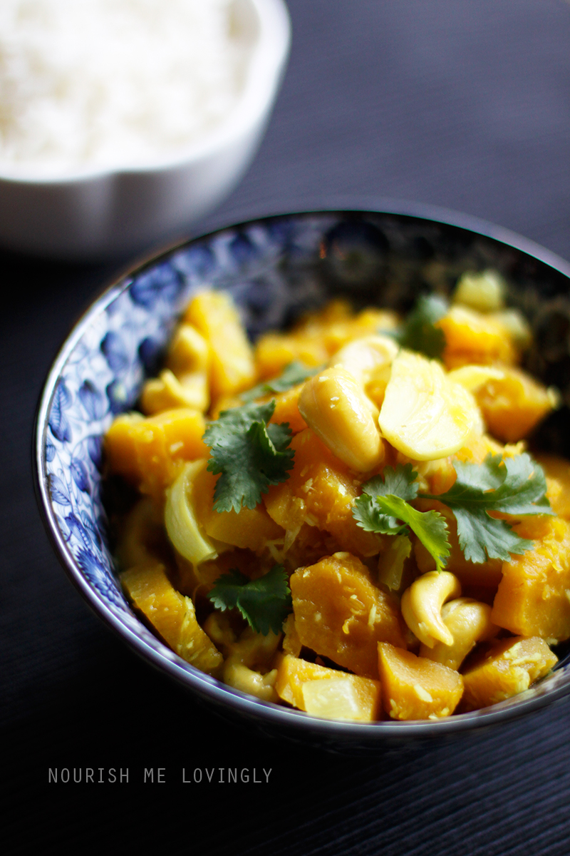 Nourish me lovingly Butternut squash cashew curry (GF, V+)