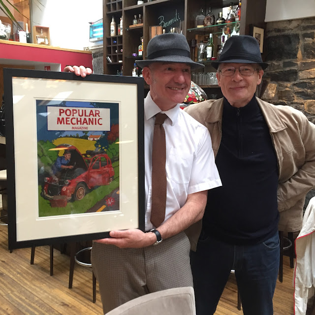 A presentation artwork in acrylics on paper, framed and presented to M. Philippe Milloux, director of the Alliance française, Dublin A presentation artwork in acrylics on paper, framed and presented to M. Philippe Milloux, director of the Alliance française, Dublin