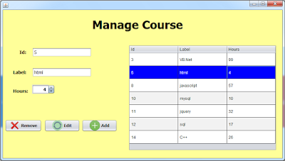 manage courses form