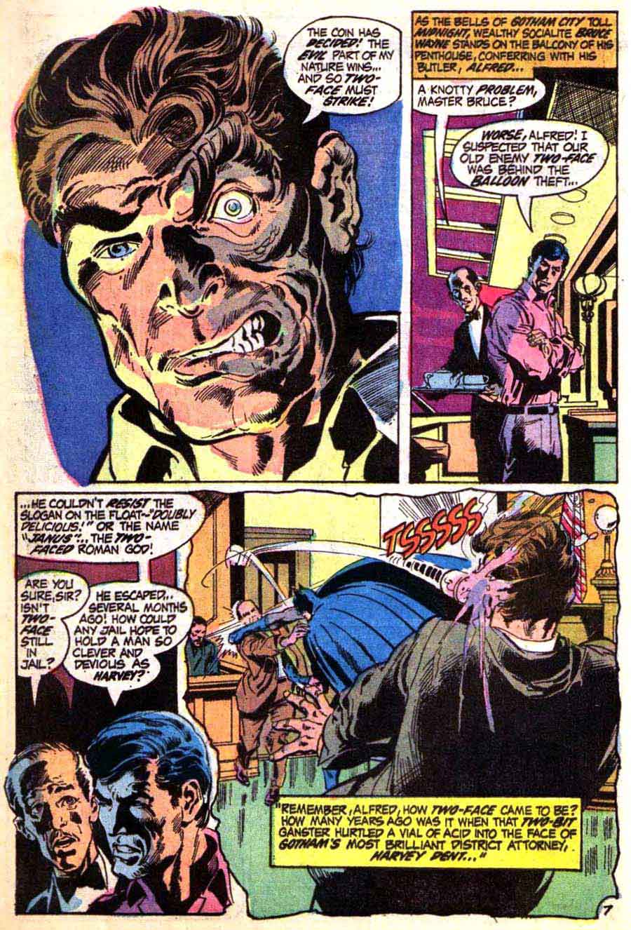 Batman #234 bronze age 1970s dc comic book page art by Neal Adams / 1st Two-Face