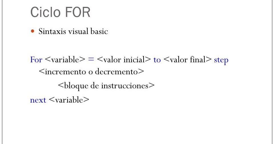 Ciclo FOR