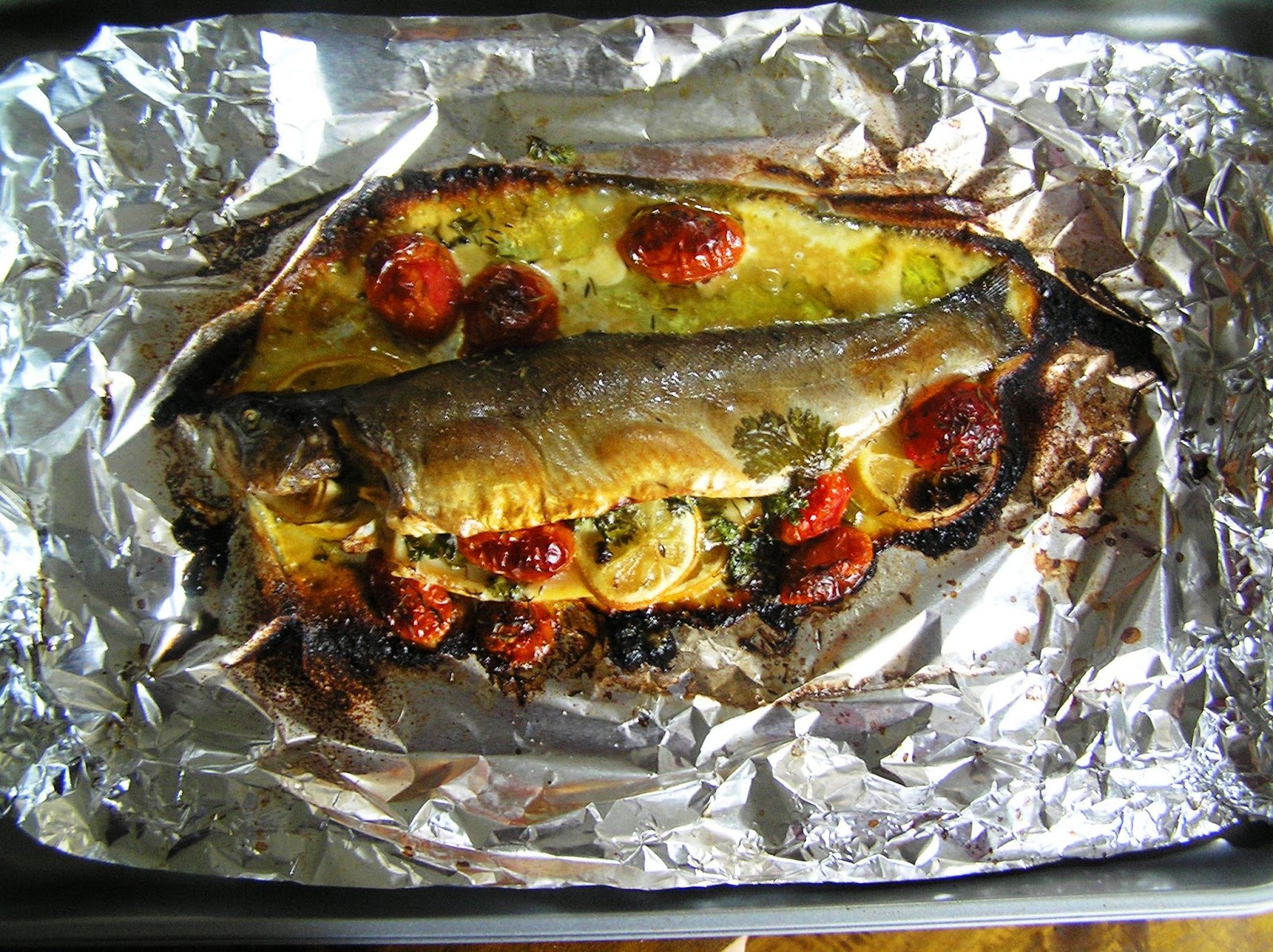 The Melting Pot Roasted Whole Fish with Vermouth and Tomatoes