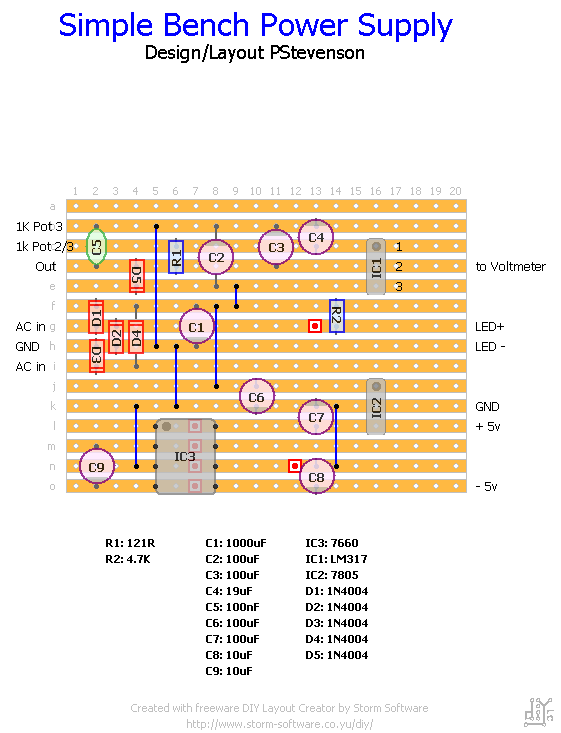 Paul In The Lab Simple Adjustable Bench Power Supply Stripboard Veroboard