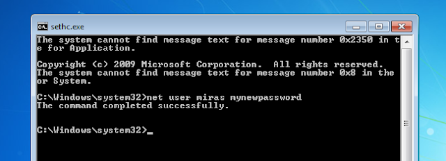 memperbaharui kata sandi dengan cmd